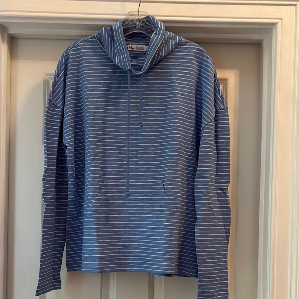 Carve Designs Navy and White Striped Pullover